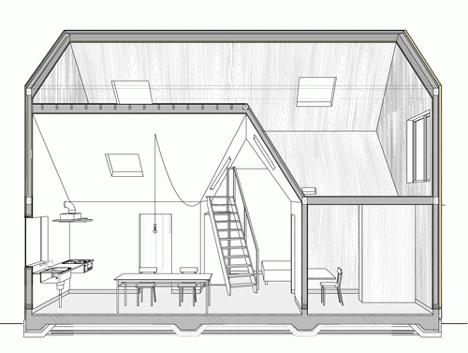 家のプロジェクトは6x9で、木材の看板が付いています。 6x9マナードとベランダ、テラス付きの木製家屋のプロジェクト