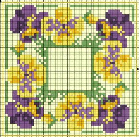 十字架を持つ花の刺繍の美しいスキームを選択してください