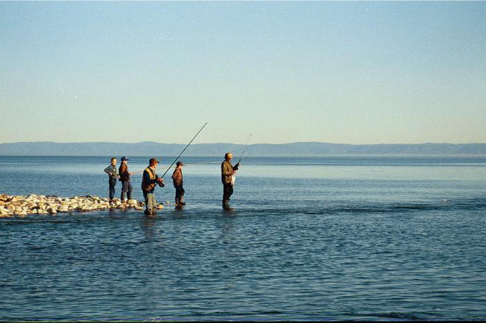 夏の野蛮人のバイカル湖での釣り